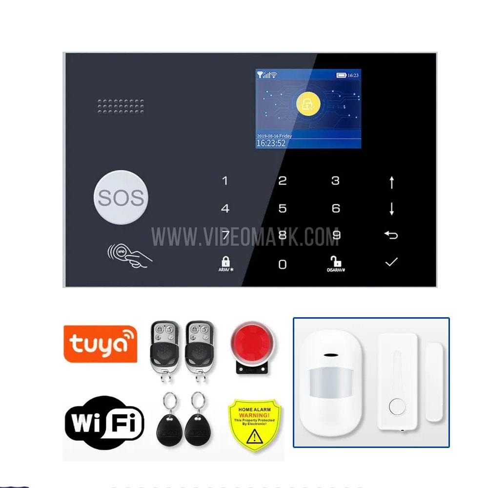 PGST Домашняя интеллектуальная система сигнализации, WIFI GSM узел охранной сигнализации, с дверью и инфракрасным датчиком движения,Tuya интеллектуальное управление приложением PG108