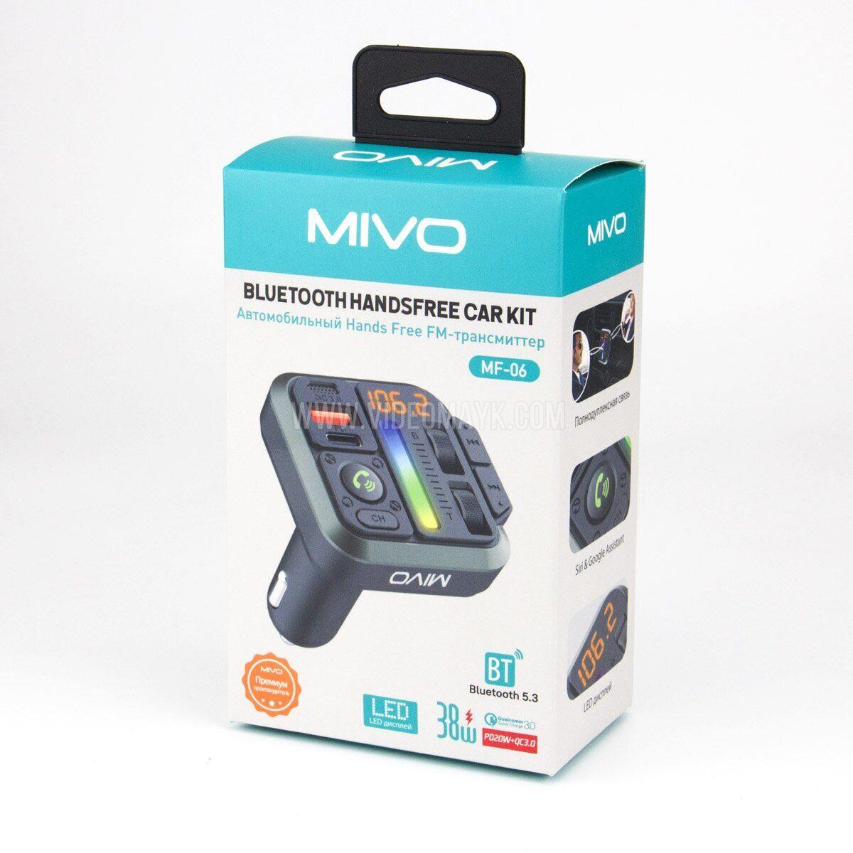 Автомобильный FM- модулятор с Bluetooth Mivo MF-06 / 38 Вт / QC 3.0