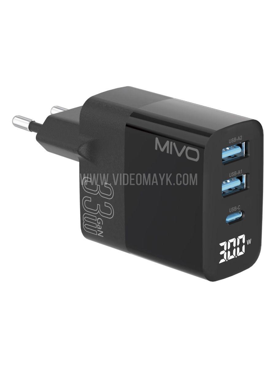 Сетевое зарядное устройство Mivo MP-300Q, 33W, Type-C, 2xUSB