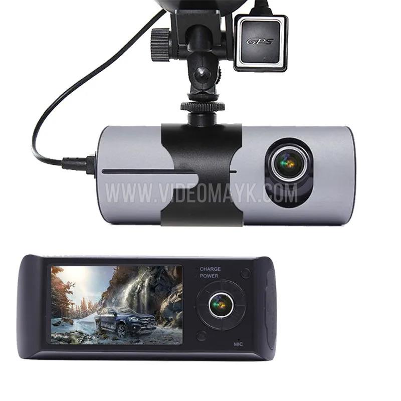 Авто-видеорегистратор  R300 + 2камеры, GPS, TF, Mini Hdmi, 1080hp