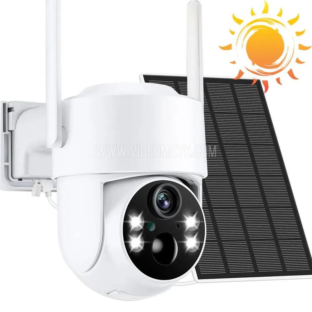 4MP WiFi Солнечная камера PTZ.наружная ip-камера ночного видения с солнечной панелью перезарядка 7800mAh батарея человека