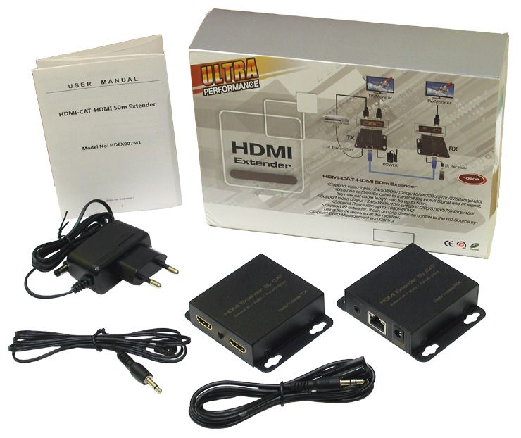 HDEX007M1 50M single CAT5E/6 HDMI Extender & IR
