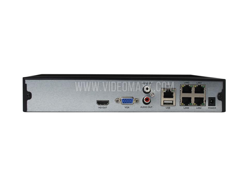 NVR3604DP IP-видеорегистатор 9-ти канальный Longse™ разрешением до 5Мп, с втроенными 4 х PoE портами